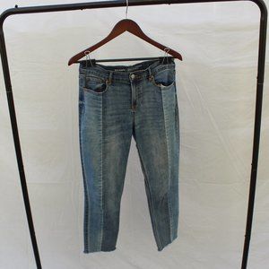 Two Toned Raw Edge Denim Pants